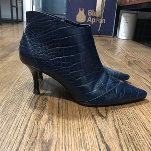 Crocodile Embossed Leather Boots